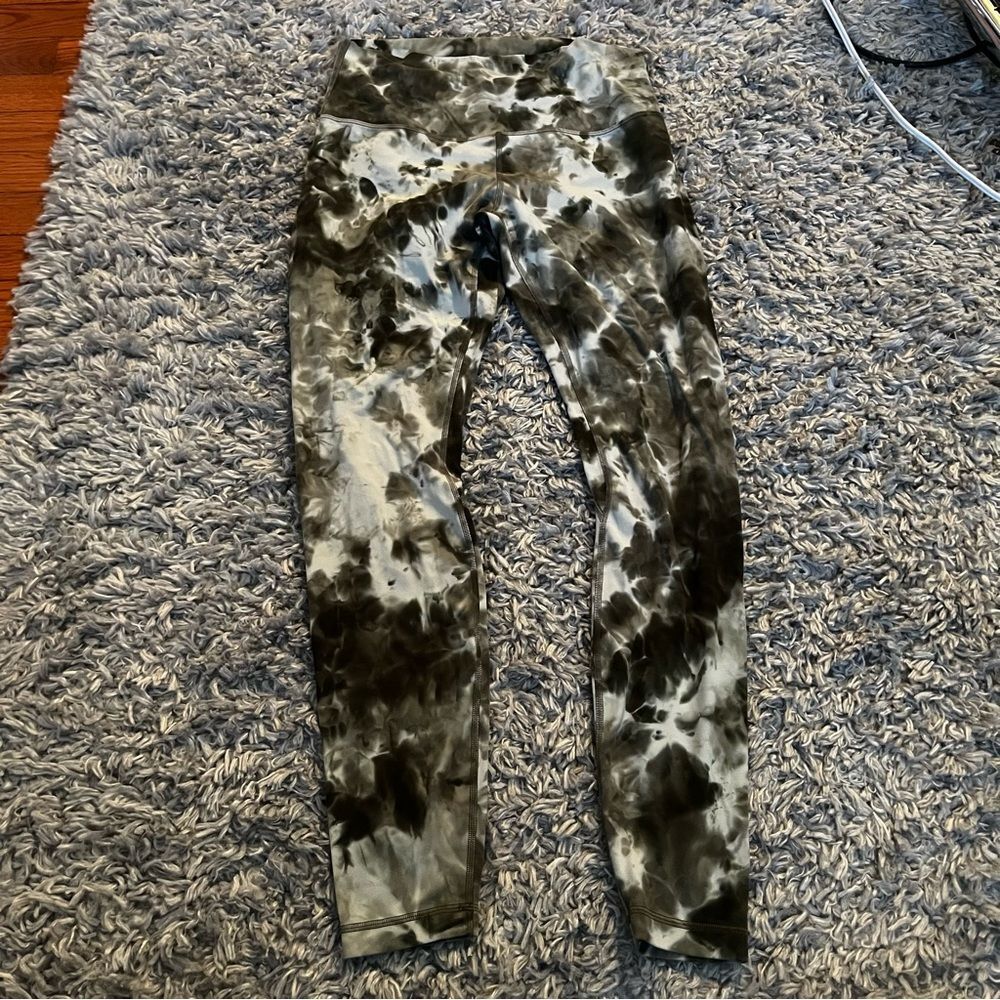 lululemon green diamond dye 25" align leggings size 10